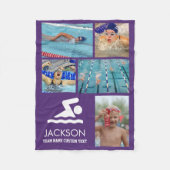 Personalisiertes Schwimmbad-Collage-Logo Fleecedecke (Vorderseite)