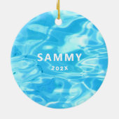 Personalisiertes Schwimmen Keramik Ornament (Hinten)