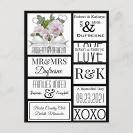 Personalisiertes Scrapbook Hochzeitstempel Postkarte