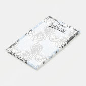 Personalisiertes Scribble Pad (Blau/Kohle) Post-it Klebezettel (angewinkelt)