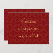 Personalisiertes Script Emily Gold Red Fleur-de-Li Einladung (Vorne/Hinten)