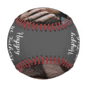 Personalisiertes Script Happy 1. Vatertag Foto Baseball (Rückseite)