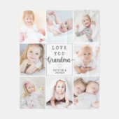 Personalisiertes Script Liebe You Oma 8 Foto Fleecedecke (Vorderseite)