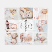 Personalisiertes Script Liebe You Oma 8 Foto Fleecedecke (Vorderseite (Horizontal))