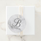 Personalisiertes Script Monogram und Name aus weiß Geschenkanhänger (Beispiel)