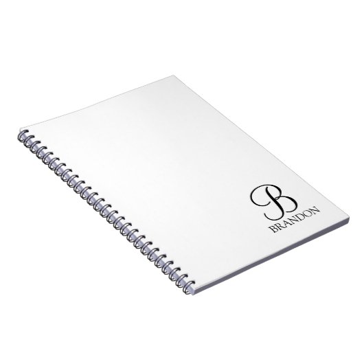 Personalisiertes Script Monogram und Name Notebook Notizblock (Rechte Seite)