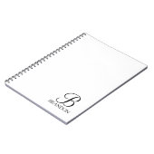 Personalisiertes Script Monogram und Name Notebook Notizblock (Linke Seite)