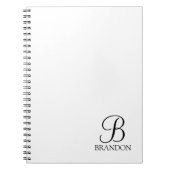 Personalisiertes Script Monogram und Name Notebook Notizblock (Vorderseite)