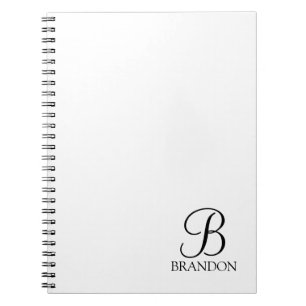 Personalisiertes Script Monogram und Name Notebook Notizblock