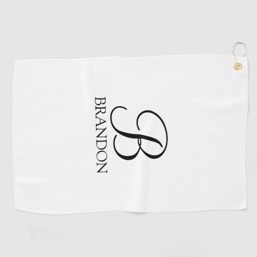 Personalisiertes Script Monogramm und Golf Handtuc Golfhandtuch (Horizontal)