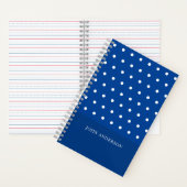 Personalisiertes Script Niedlich Blue Polka Dots M Notizblock (Innen)
