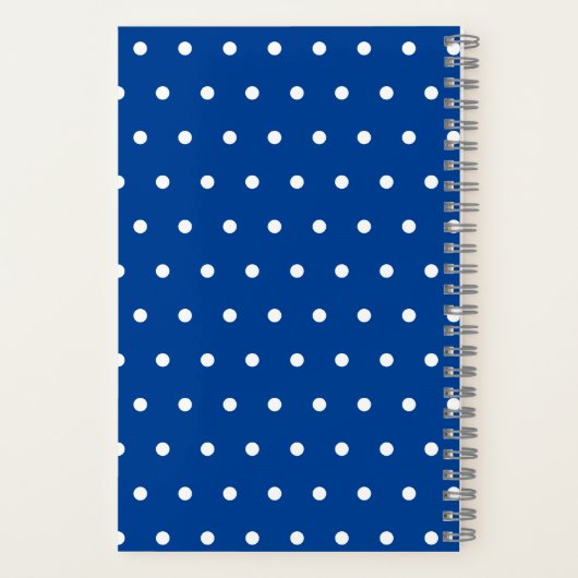 Personalisiertes Script Niedlich Blue Polka Dots M Notizblock (Rückseite)