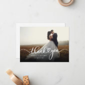 Personalisiertes Script Wedding Foto Vielen Dank Mitteilungskarte (Vorderseite/Rückseite Beispiel)
