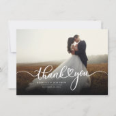 Personalisiertes Script Wedding Foto Vielen Dank Mitteilungskarte (Vorderseite)