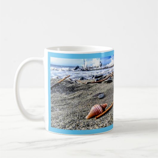 Personalisiertes Seashell am Strand Kaffeetasse (Links)