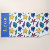 Personalisiertes Seashell Beach Handtuch (Vorderseite)