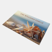 Personalisiertes Seashells Muster Doormat Fußmatte (Schrägansicht)