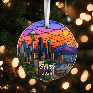 Personalisiertes Seattle-Acrylabzeichen, Benutzerd Ornament