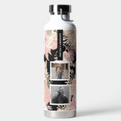 Personalisiertes Sechs-Foto-Boho-Blumendesign Trinkflasche (links)