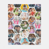 Personalisiertes Sechseck-Multi-Foto-Collage Fleecedecke (Vorderseite)