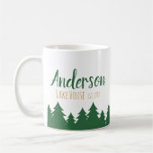 Personalisiertes See-Haus u. Kiefern-Baum-Tasse Kaffeetasse (Links)