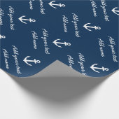 Personalisiertes Seemarineanker-Verpackungspapier Geschenkpapier (Ecke)