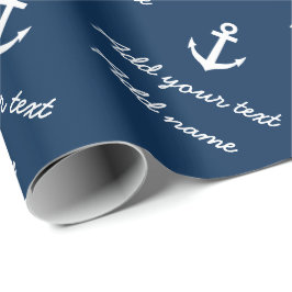 Personalisiertes Seemarineanker-Verpackungspapier Geschenkpapier