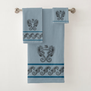 Personalisiertes Seepferd Badhandtuch Set