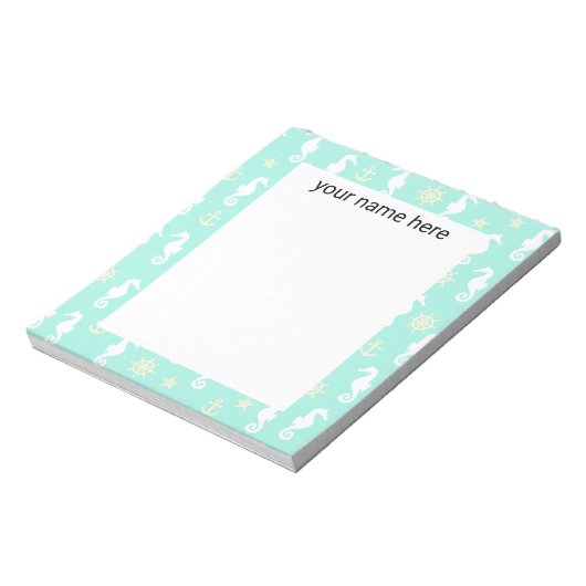 Personalisiertes Seepferd Notepad Notizblock (Rotiert)