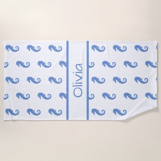 Personalisiertes Seepferd Strandtuch (Vorderseite)