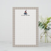 Personalisiertes Seesegelboot-Blau/TAN-Jungen Briefpapier (Stehend Vorderseite)