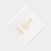 Personalisiertes Segelboot Baby Dusche Gold Napkin Servietten Mit Folie