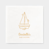 Personalisiertes Segelboot Baby Dusche Gold Napkin Servietten Mit Folie