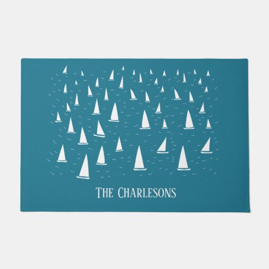 Personalisiertes Segelboot Fußmatte (Vorderseite)
