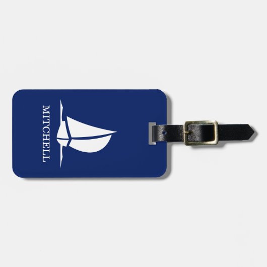 Personalisiertes Segelboot Gepäckanhänger (Vorderseite horizontal)