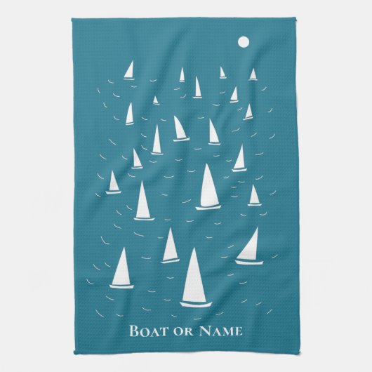 Personalisiertes Segelboot Geschirrtuch (Vertikal)