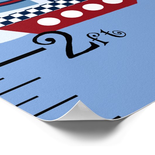 Personalisiertes Segelboot/nautische/Bootwachstums Poster (Ecke)