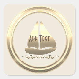Personalisiertes Segelboot Party Quadratischer Aufkleber