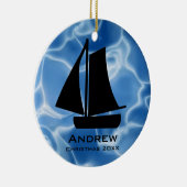 Personalisiertes Segelschiff Keramik Ornament (Rechts)