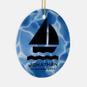 Personalisiertes Segelschiff Keramikornament (Rechts)