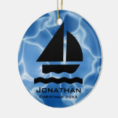 Personalisiertes Segelschiff Keramikornament (Links)