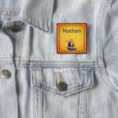 Personalisiertes Segelschiff mit Seilrahmen Button (Beispiel)