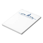Personalisiertes Segelschiff Nautical Mit Monogram Notizblock (Rotiert)