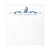 Personalisiertes Segelschiff Nautical Mit Monogram Notizblock (Vorderseite)