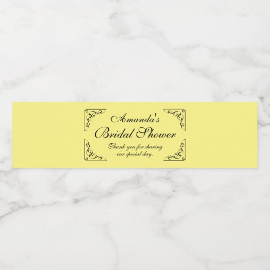 Personalisiertes, sehr elegantes Brautparty Party Wasserflaschenetikett (Einzelnes Label)