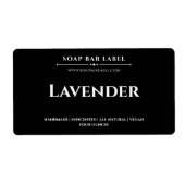 Personalisiertes Seifenetikett Schwarzer Hintergru (Vorne)