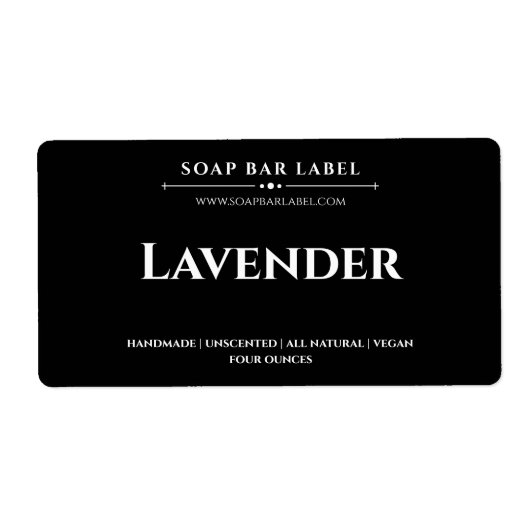 Personalisiertes Seifenetikett Schwarzer Hintergru (Vorne)