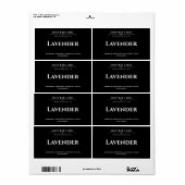 Personalisiertes Seifenetikett Schwarzer Hintergru (Vorne)