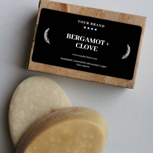 Personalisiertes Seifenetikett Schwarzer Hintergru