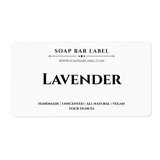 Personalisiertes Seifenetikett Weißer Hintergrund (Vorne)